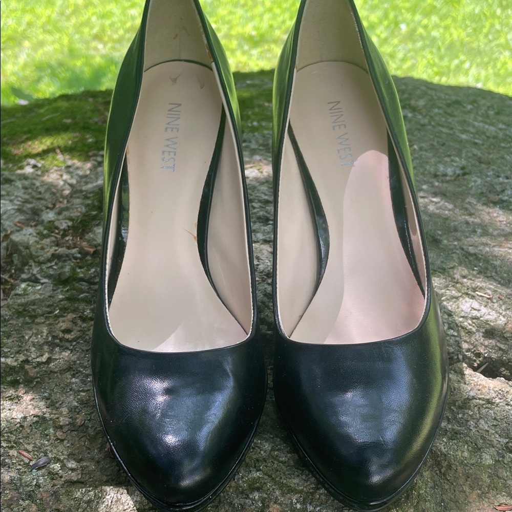 Nine West Black Leather Uppers and Patent Heels